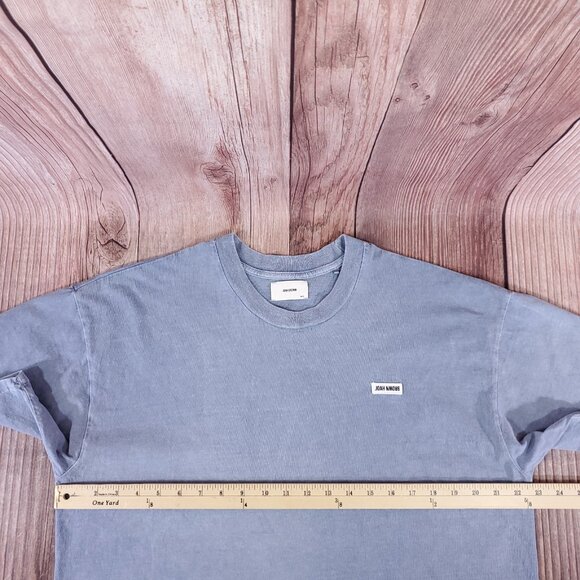 *READ* Joah Brown Womens Size M/L Blue Short Sleeve Crewneck T-Shirt Tee - Picture 10 of 11